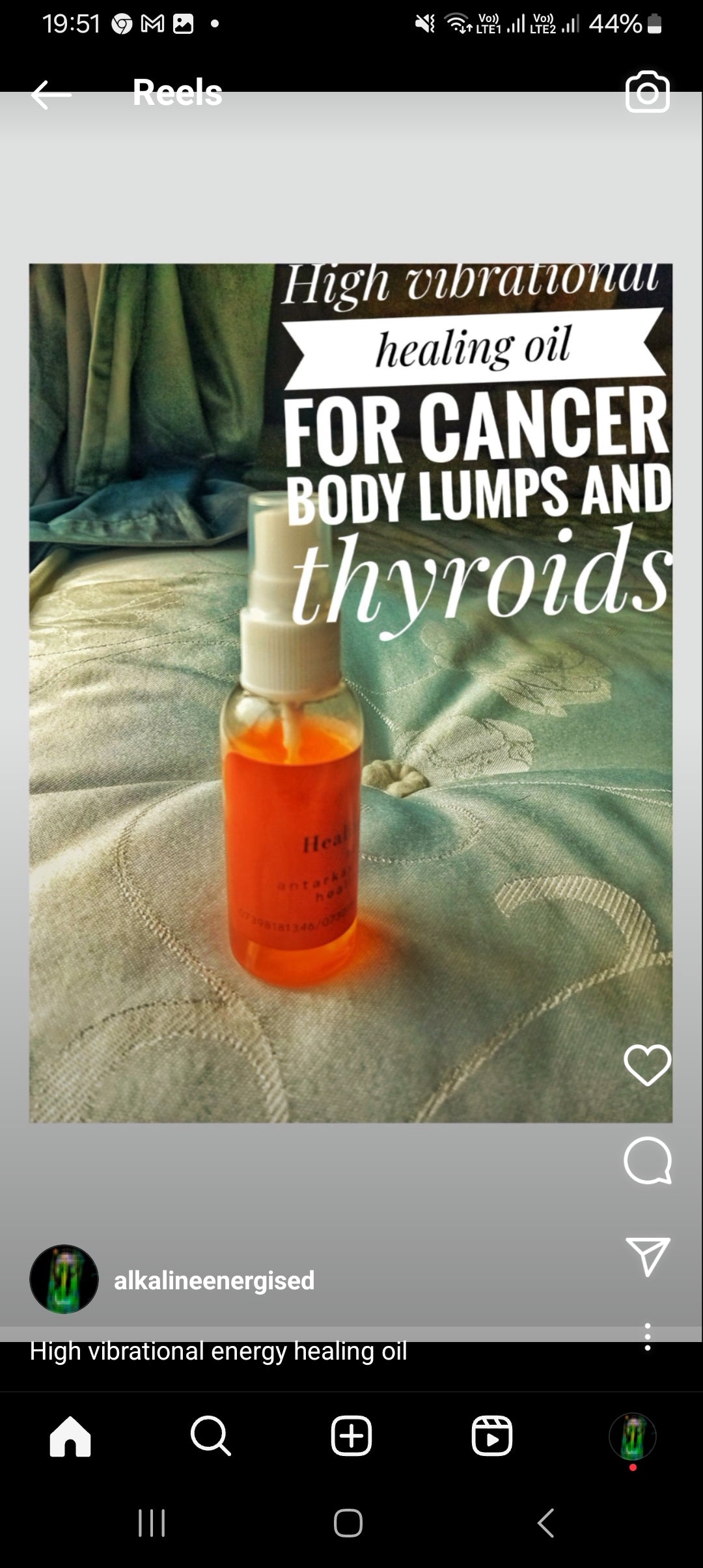 Cancer and thyroid healing oil